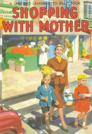 Shopping With Mother Retro Card - Click Image to Close